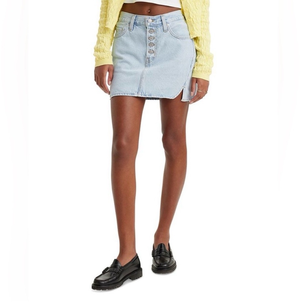 Light Wash Denim Mini Skirt - Women's